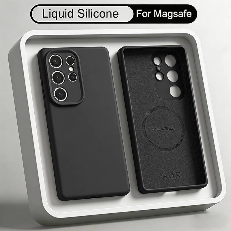 Liquid Silicone Magnetic Phone Case - Casing Ponsel Silikon Cair Magnetik Lembut