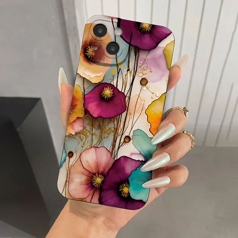 Vintage Floral Pattern Soft Case - Casing Pelindung Ponsel TPU Lembut Motif