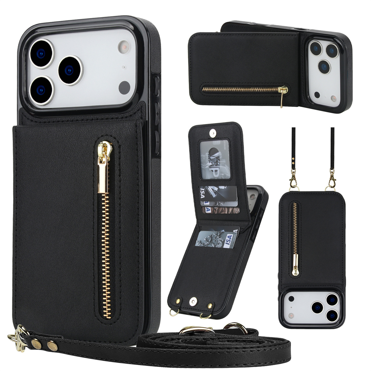 Dompet Kulit dengan Resleting  - Leather Wallet Card Holder Phone Cover ulasan dan harga
