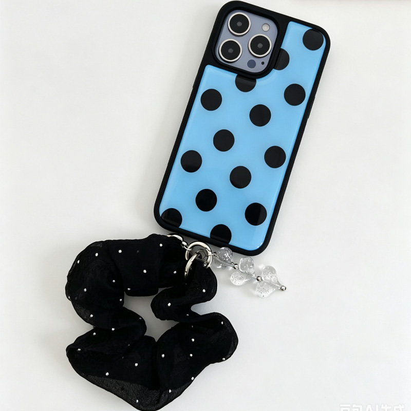 Casing Ponsel Polkadot Biru Hi - Clear Shockproof Bumper Case ulasan dan harga