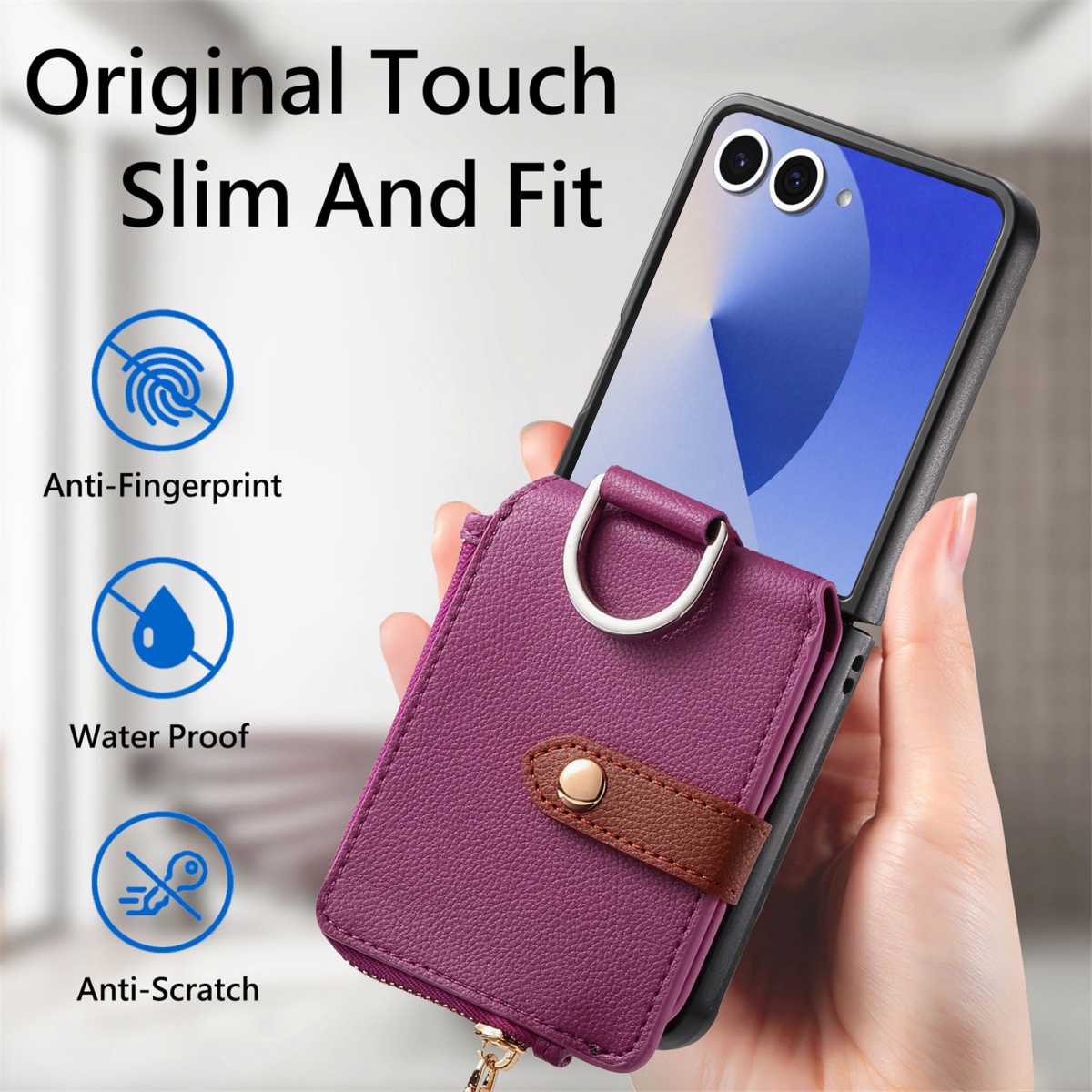 Casing Ponsel Tempat Kartu Mew - Leather Wallet Card Holder Phone Cover ulasan dan harga