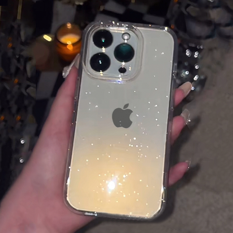 Casing Ponsel Glitter Sederhan - Clear Shockproof Bumper Case ulasan dan harga