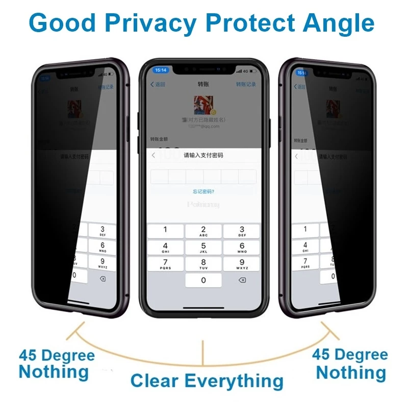 Casing Logam dengan Kaca Tempe - Anti Spy Privacy Glass Case ulasan dan harga