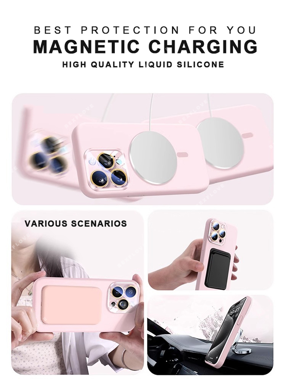 Casing Ponsel Tali Magnetik un - Liquid Silicone Magnetic Phone Case ulasan dan harga